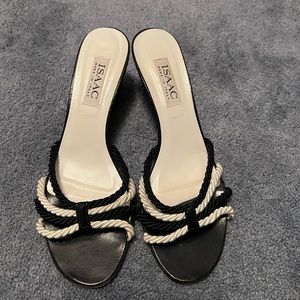 Isaac navy and white sandals